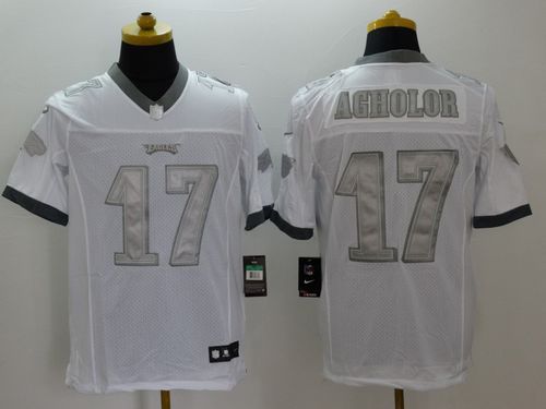  Eagles #17 Nelson Agholor White Men's Stitched NFL Limited Platinum Jersey