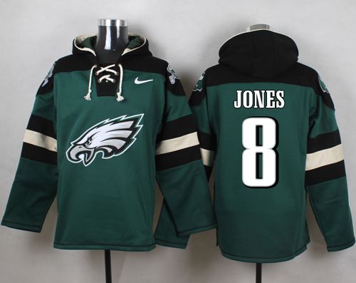  Eagles #8 Donnie Jones Midnight Green Player Pullover NFL Hoodie