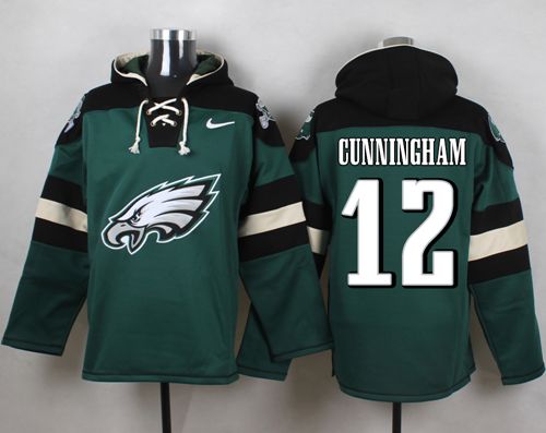  Eagles #12 Randall Cunningham Midnight Green Player Pullover NFL Hoodie