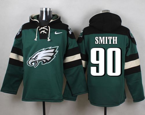  Eagles #90 Marcus Smith Midnight Green Player Pullover NFL Hoodie