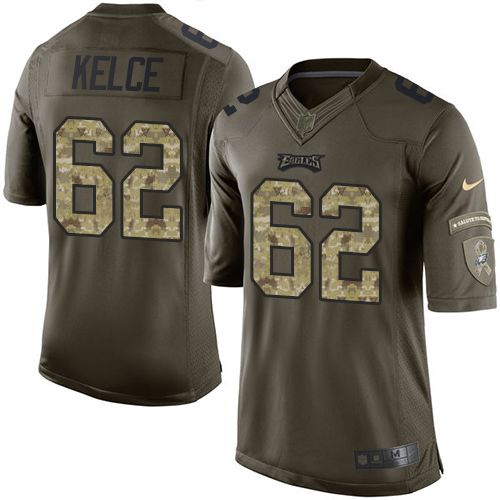  Eagles #62 Jason Kelce Green Men's Stitched NFL Limited Salute to Service Jersey
