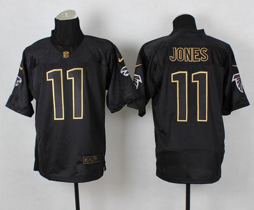  Falcons #11 Julio Jones Black Gold No. Fashion Men's Stitched NFL Elite Jersey
