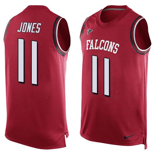  Falcons #11 Julio Jones Red Team Color Men's Stitched NFL Limited Tank Top Jersey