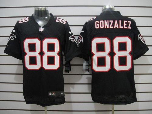  Falcons #88 Tony Gonzalez Black Alternate Men's Stitched NFL Elite Jersey