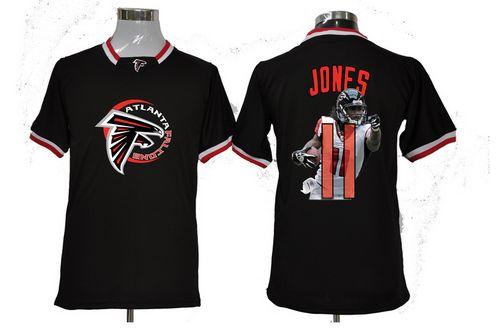  Falcons #11 Julio Jones Black Men's NFL Game All Star Fashion Jersey