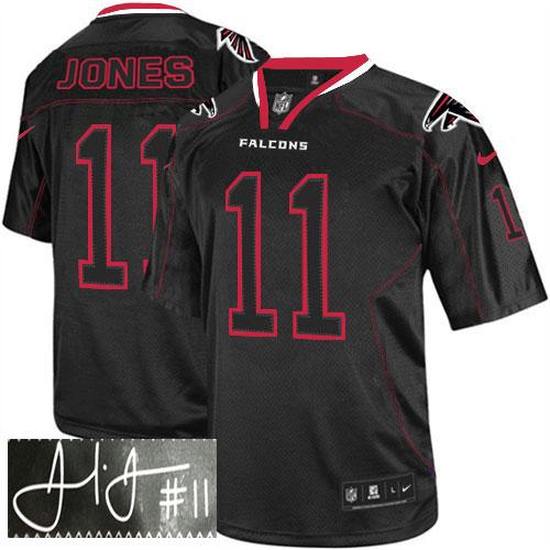  Falcons #11 Julio Jones Lights Out Black Men's Stitched NFL Elite Autographed Jersey