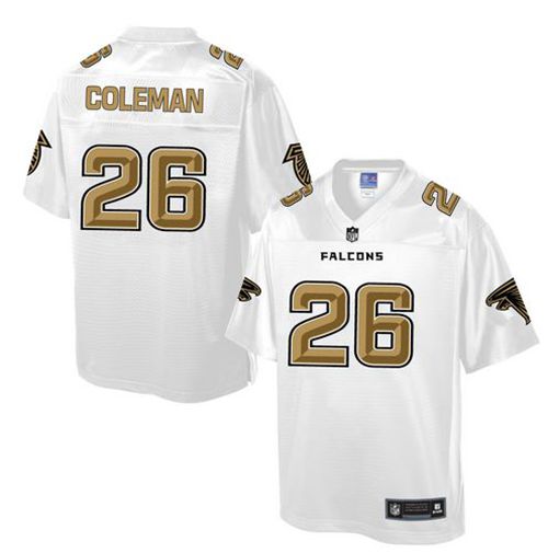  Falcons #26 Tevin Coleman White Men's NFL Pro Line Fashion Game Jersey