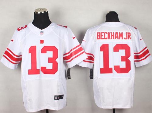  Giants #13 Odell Beckham Jr White Men's Stitched NFL Elite Jersey