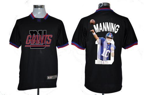  Giants #10 Eli Manning Black Men's NFL Game All Star Fashion Jersey