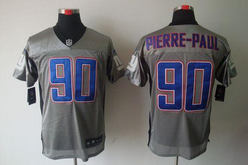  Giants #90 Jason Pierre Paul Grey Shadow Men's Stitched NFL Elite Jersey