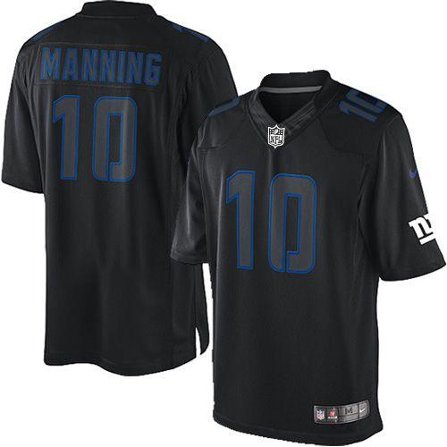  Giants #10 Eli Manning Black Men's Stitched NFL Impact Limited Jersey