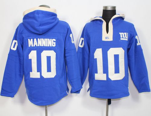 New York Giants #10 Eli Manning Royal Blue Player Winning Method Pullover NFL Hoodie