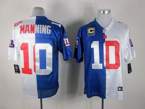  Giants #10 Eli Manning Royal Blue/White Men's Stitched NFL Elite Split Jersey