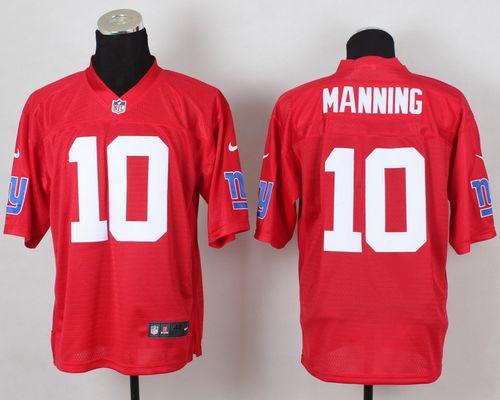  Giants #10 Eli Manning Red Men's Stitched NFL Elite QB Practice Jersey
