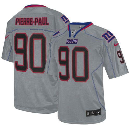  Giants #90 Jason Pierre Paul Lights Out Grey Men's Stitched NFL Elite Jersey