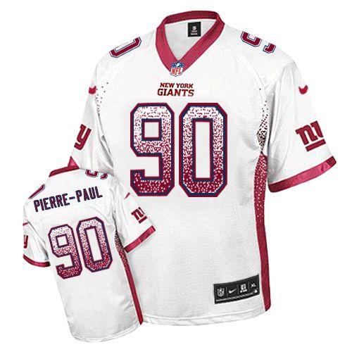  Giants #90 Jason Pierre Paul White Men's Stitched NFL Elite Drift Fashion Jersey