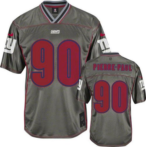  Giants #90 Jason Pierre Paul Grey Men's Stitched NFL Elite Vapor Jersey