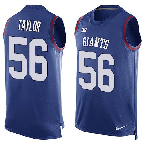  Giants #56 Lawrence Taylor Royal Blue Team Color Men's Stitched NFL Limited Tank Top Jersey