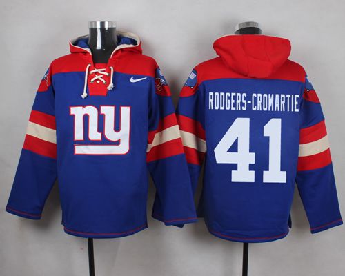 Giants #41 Dominique Rodgers Cromartie Royal Blue Player Pullover NFL Hoodie