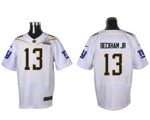  Giants #13 Odell Beckham Jr White 2016 Pro Bowl Men's Stitched NFL Elite Jersey