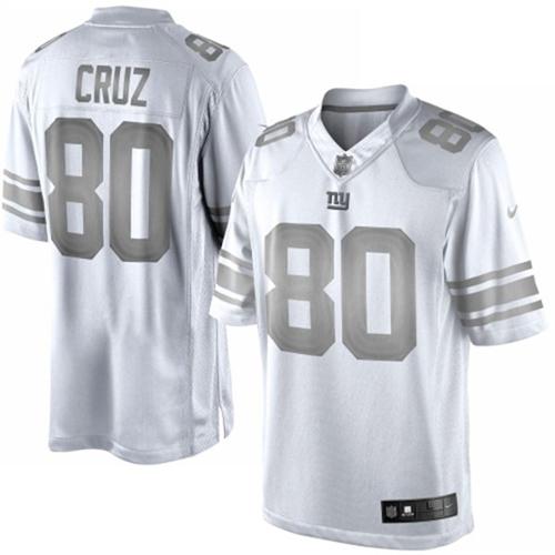  Giants #80 Victor Cruz White Men's Stitched NFL Limited Platinum Jersey