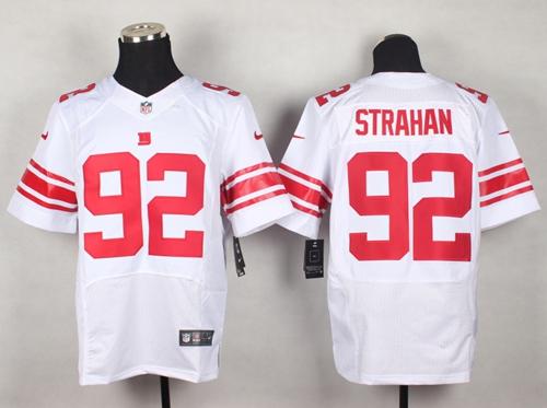  Giants #92 Michael Strahan White Men's Stitched NFL Elite Jersey