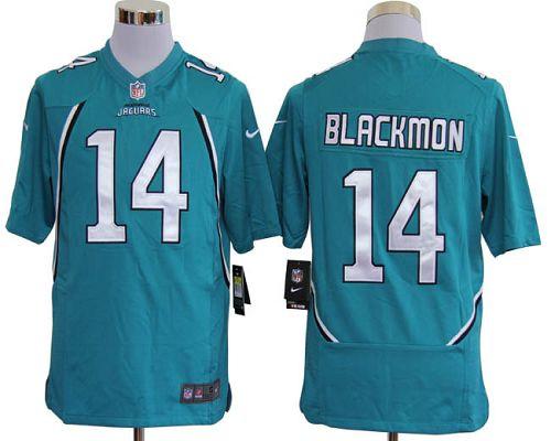  Jaguars #14 Justin Blackmon Teal Green Team Color Men's Stitched NFL Game Jersey