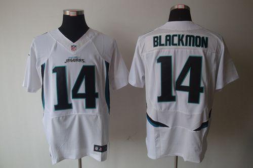  Jaguars #14 Justin Blackmon White Men's Stitched NFL Elite Jersey