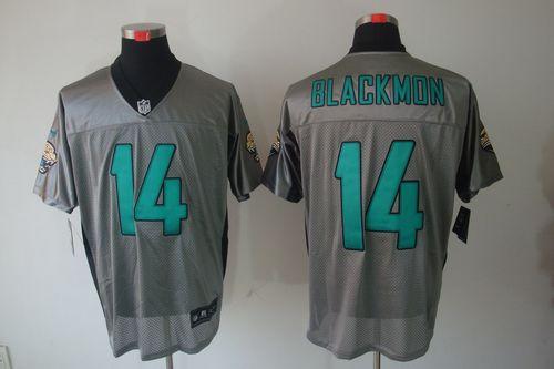  Jaguars #14 Justin Blackmon Grey Shadow Men's Stitched NFL Elite Jersey