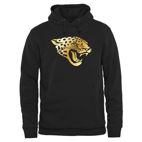 Men's Jacksonville Jaguars Pro Line Black Gold Collection Pullover Hoodie