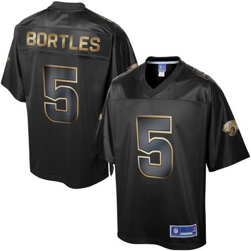  Jaguars #5 Blake Bortles Pro Line Black Gold Collection Men's Stitched NFL Game Jersey