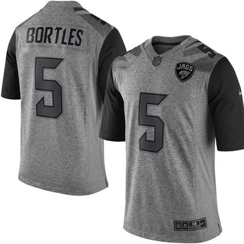  Jaguars #5 Blake Bortles Gray Men's Stitched NFL Limited Gridiron Gray Jersey
