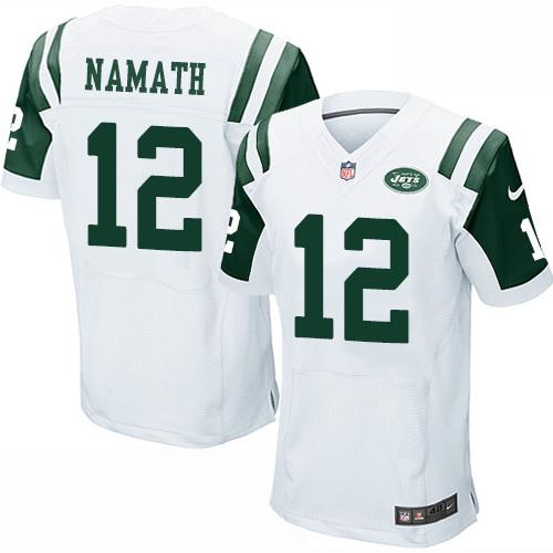  Jets #12 Joe Namath White Men's Stitched NFL Elite Jersey