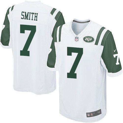 Jets #7 Geno Smith White Men's Stitched NFL Game Jersey