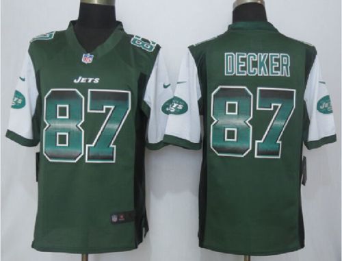 Jets #87 Eric Decker Green Team Color Men's Stitched NFL Limited Strobe Jersey
