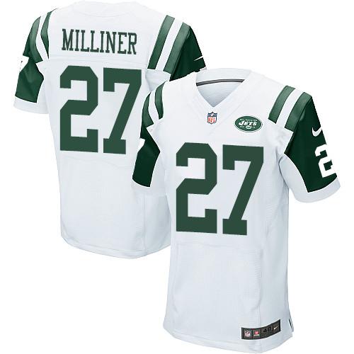  Jets #27 Dee Milliner White Men's Stitched NFL Elite Jersey