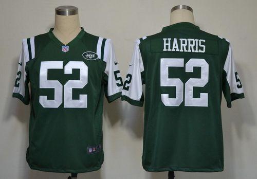  Jets #52 David Harris Green Team Color Men's Stitched NFL Game Jersey