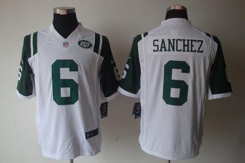  Jets #6 Mark Sanchez White Men's Stitched NFL Limited Jersey