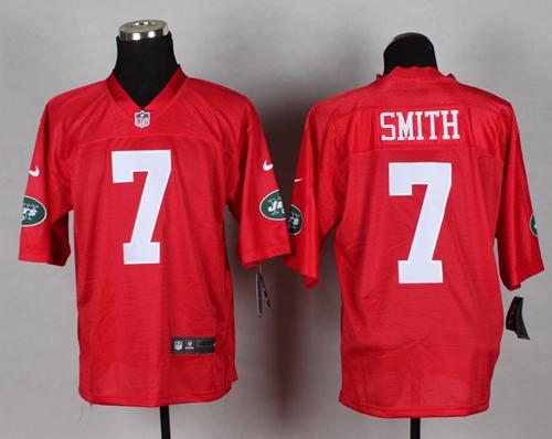  Jets #7 Geno Smith Red Men's Stitched NFL Elite QB Practice Jersey