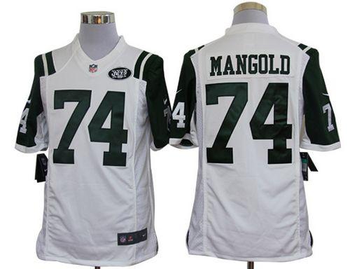  Jets #74 Nick Mangold White Men's Stitched NFL Limited Jersey