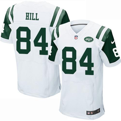  Jets #84 Stephen Hill White Men's Stitched NFL Elite Jersey