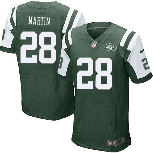  Jets #28 Curtis Martin Green Team Color Men's Stitched NFL Elite Jersey