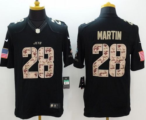  Jets #28 Curtis Martin Black Men's Stitched NFL Limited Salute to Service Jersey