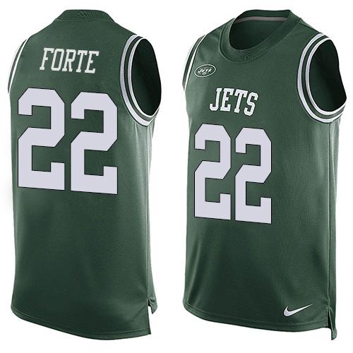  Jets #22 Matt Forte Green Team Color Men's Stitched NFL Limited Tank Top Jersey