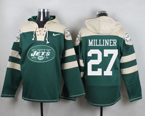  Jets #27 Dee Milliner Green Player Pullover NFL Hoodie