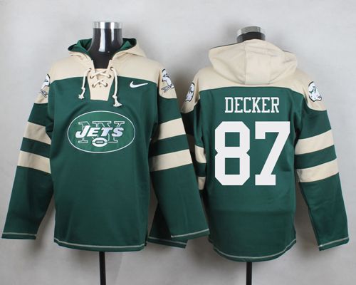  Jets #87 Eric Decker Green Player Pullover NFL Hoodie