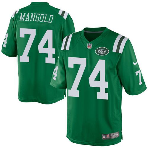  Jets #74 Nick Mangold Green Men's Stitched NFL Elite Rush Jersey