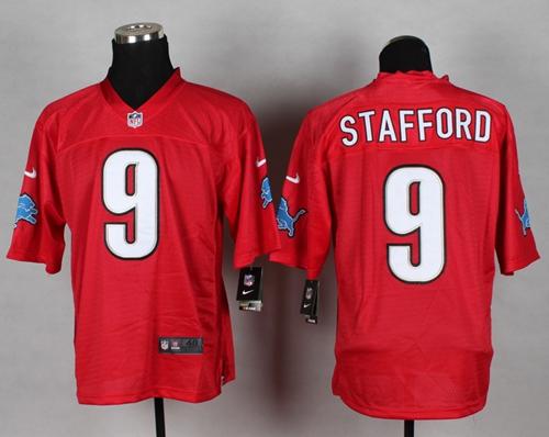 Lions #9 Matthew Stafford Red Men's Stitched NFL Elite QB Practice Jersey