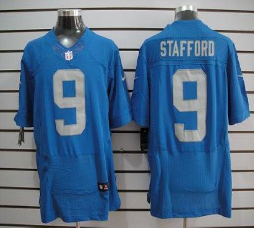  Lions #9 Matthew Stafford Blue Alternate Throwback Men's Stitched NFL Elite Jersey