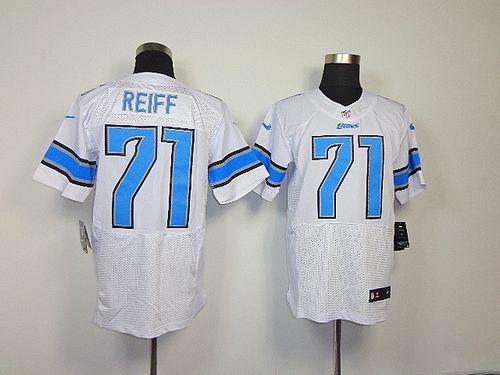  Lions #71 Riley Reiff White Men's Stitched NFL Elite Jersey